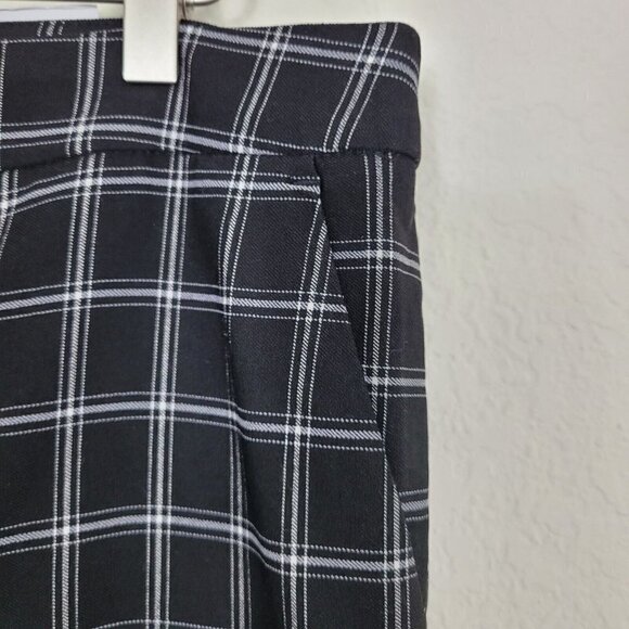 INC International Concepts Sz 14 Black Plaid Bootleg Pants Business Casual NWT - Picture 4 of 8